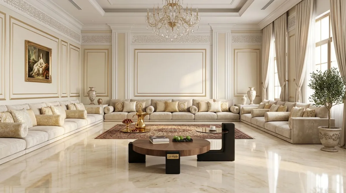 استمتع بالفخامة مع طاولة دارا لمجلسك السعودي