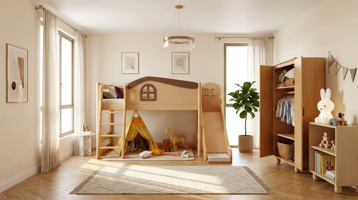 غرفة نوم أطفال عملية ومنظمة
