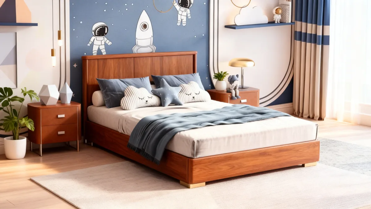 غرفة نوم طفل بتصميم فضائي