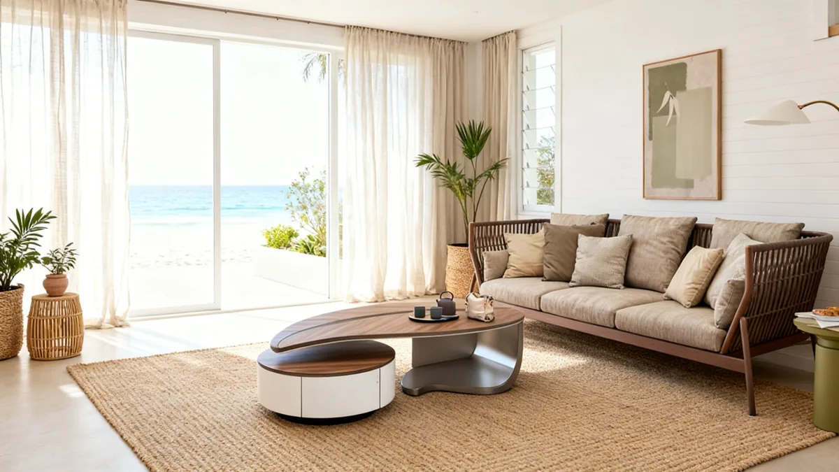 تحويل غرفة المعيشة بأسلوب ساحلي أنيق