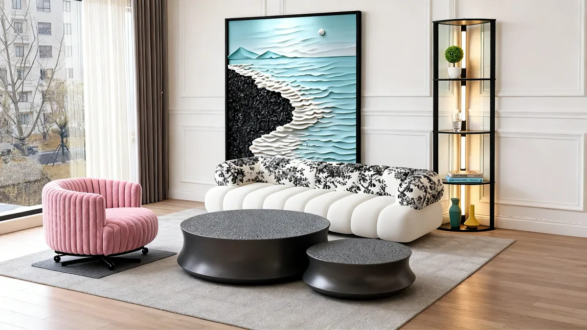 أجواء كلاسيكية فاخرة لغرفة المعيشة