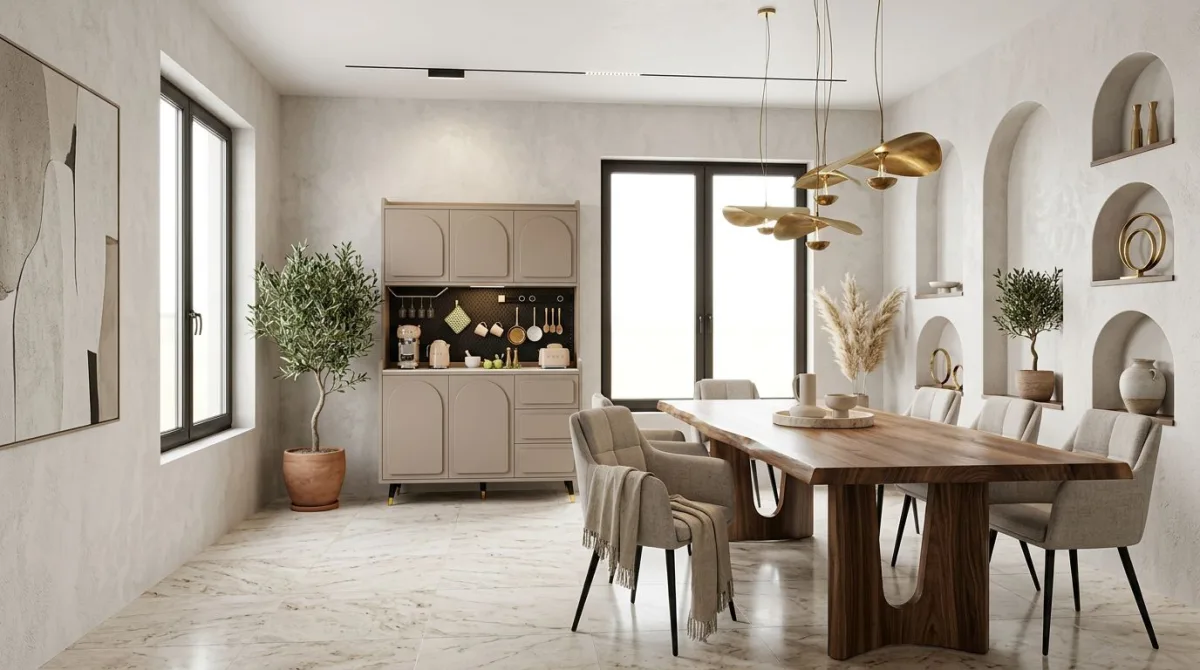 ديكور غرفة الطعام بأسلوب حديث Organic Modern