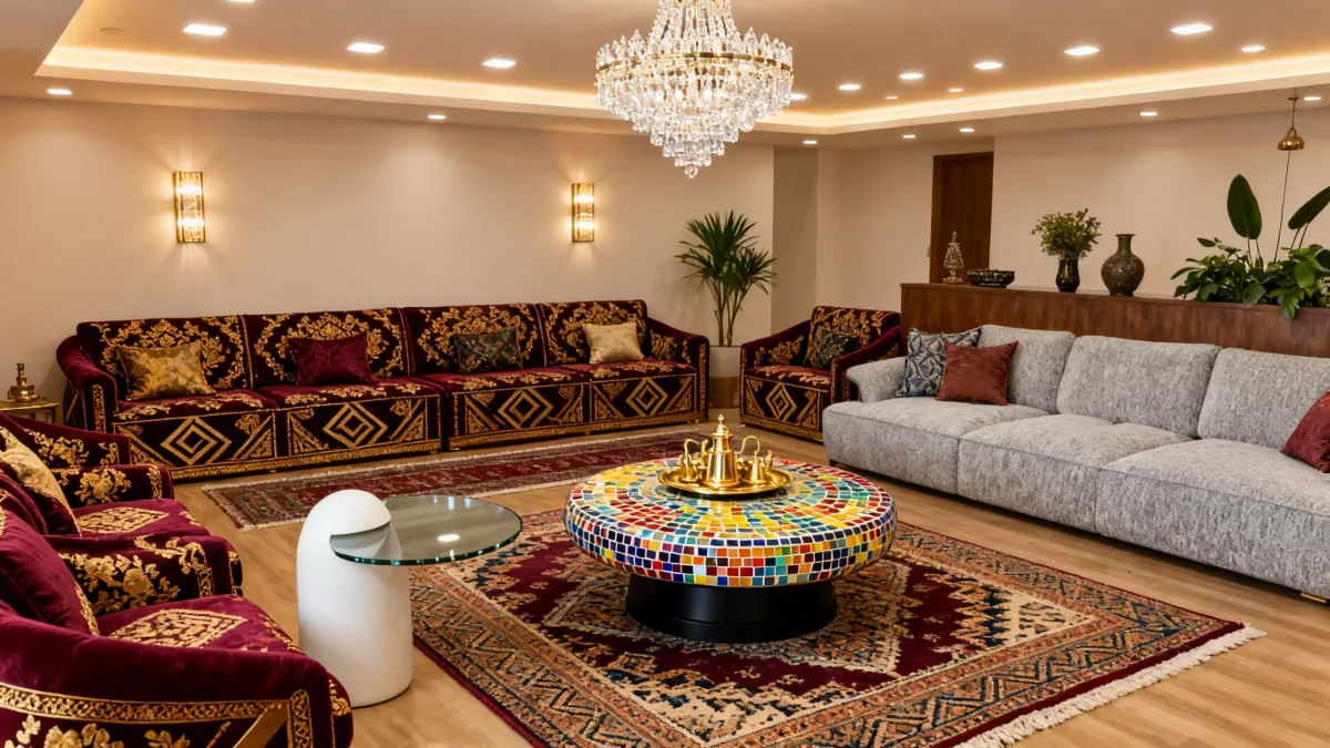 اجعل مجلسك ينبض بالفخامة مع طاولة القهوة الفسيفسائية