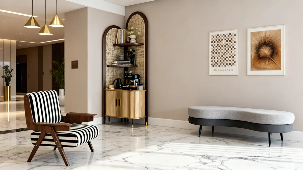استمتع بأناقة لوبي عصري مع لمسات فريدة