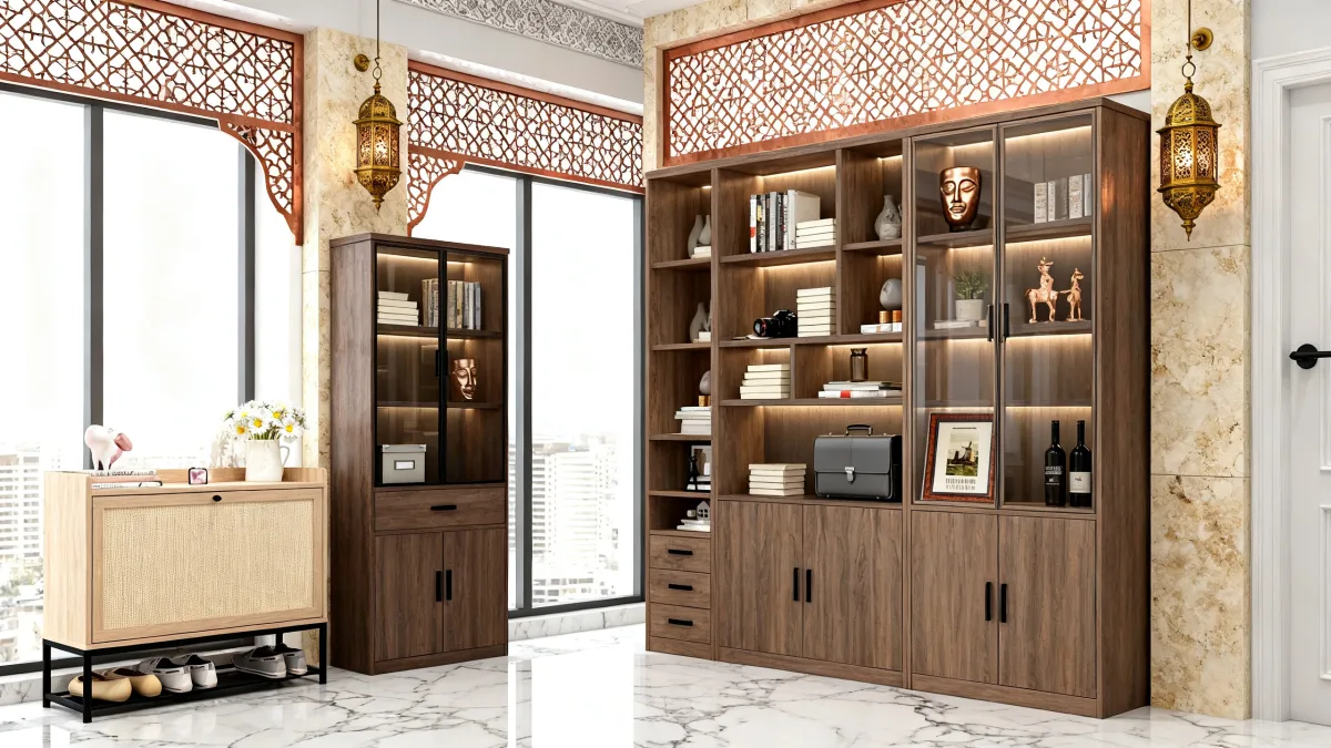 حوّل مكتبة  منزلك إلى مساحة إبداعية بأثاث عربي عصري.