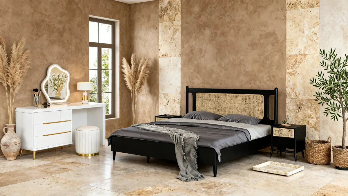 استمتع بجمال الغرفة مع تصميم عضوي حديث