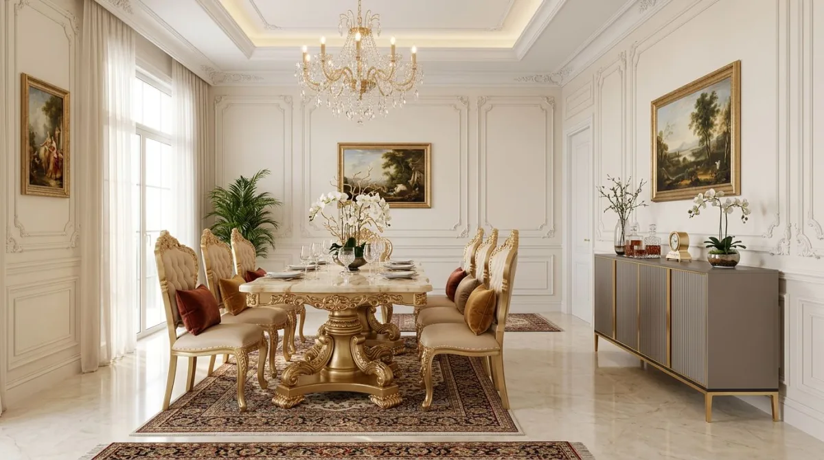 غرفة سفرة كلاسيكية فاخرة