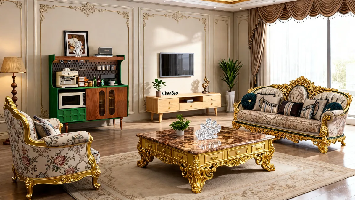 اكتشف فخامة التصميم الكلاسيكي لغرفة المعيشة