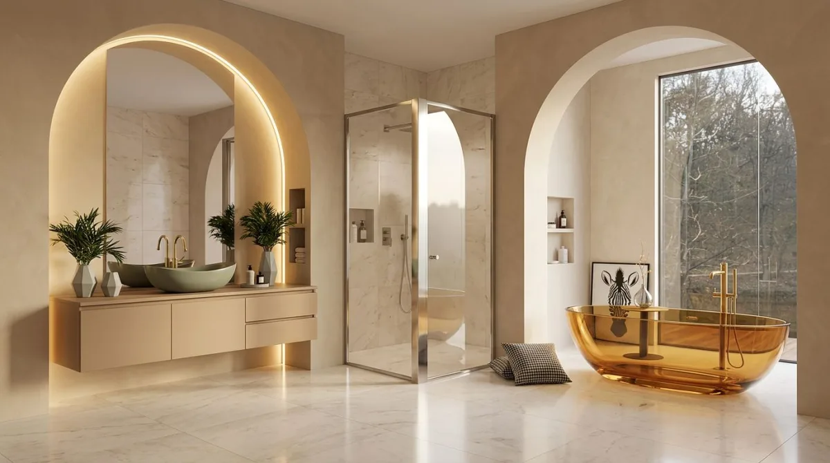 استمتع بتصميم حمام عصري مع لمسات فريدة