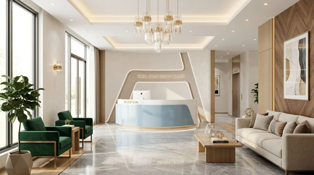 لوبي مبنى بتصميم معاصر مميز