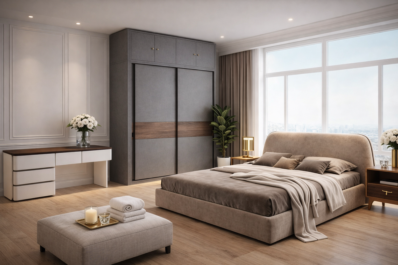 غرفة نوم فاخرة كفندق: أناقة لا تقاوم